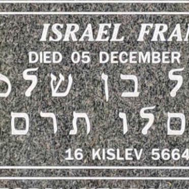 FRANK Israel -1903