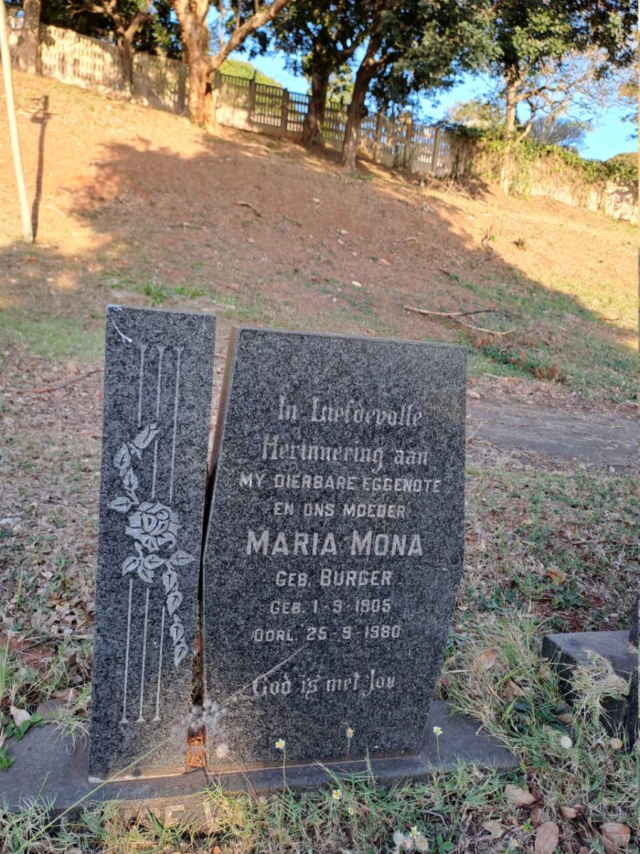 ? Maria Mona, Janse van nee BURGER 1905-1980