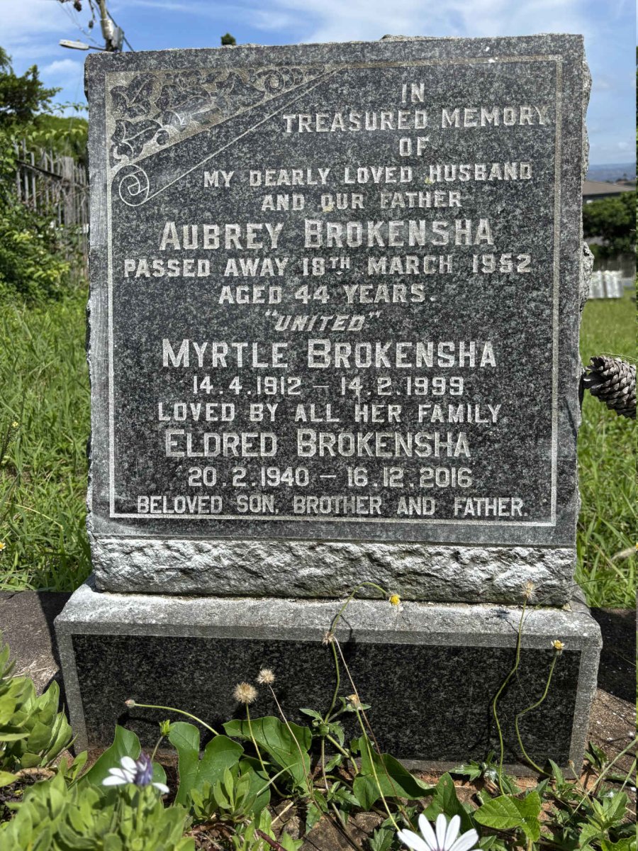BROKENSHA Aubrey -1952 ::BROKENSHA Myrtle 1912-1999 :: BROKENSHA Eldred 1940-2016