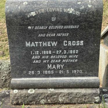 CROSS Matthew 1886-1962 & Mary 1885-1970