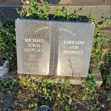 DESPLACE Michael Louis 1920-1978 :: HODNETT Lorraine Ann 1945-2020