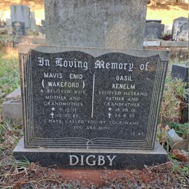 DIGBY Basil Kenelm 1916-1992 & Mavis Enid WAKEFORD 1912-1989