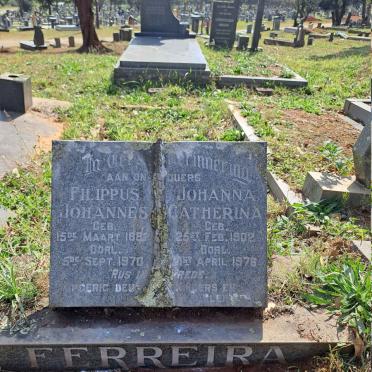 FERREIRA Filippus Johannes 1882-1970 & Johanna Catherina 1902-1976