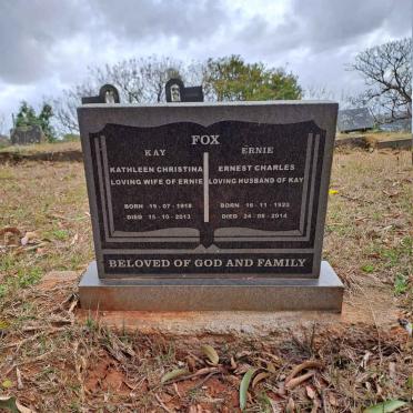 FOX Ernest Charles 1920-2014 & Kathleen Christina 1918-2013