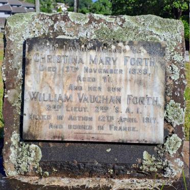 FORTH William Vaughan -1917 :: FORTH Christina Mary -1939