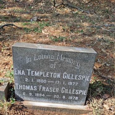 GILLESPIE Thomas Fraser 1894-1978 & Ena Templeton 1900-1977