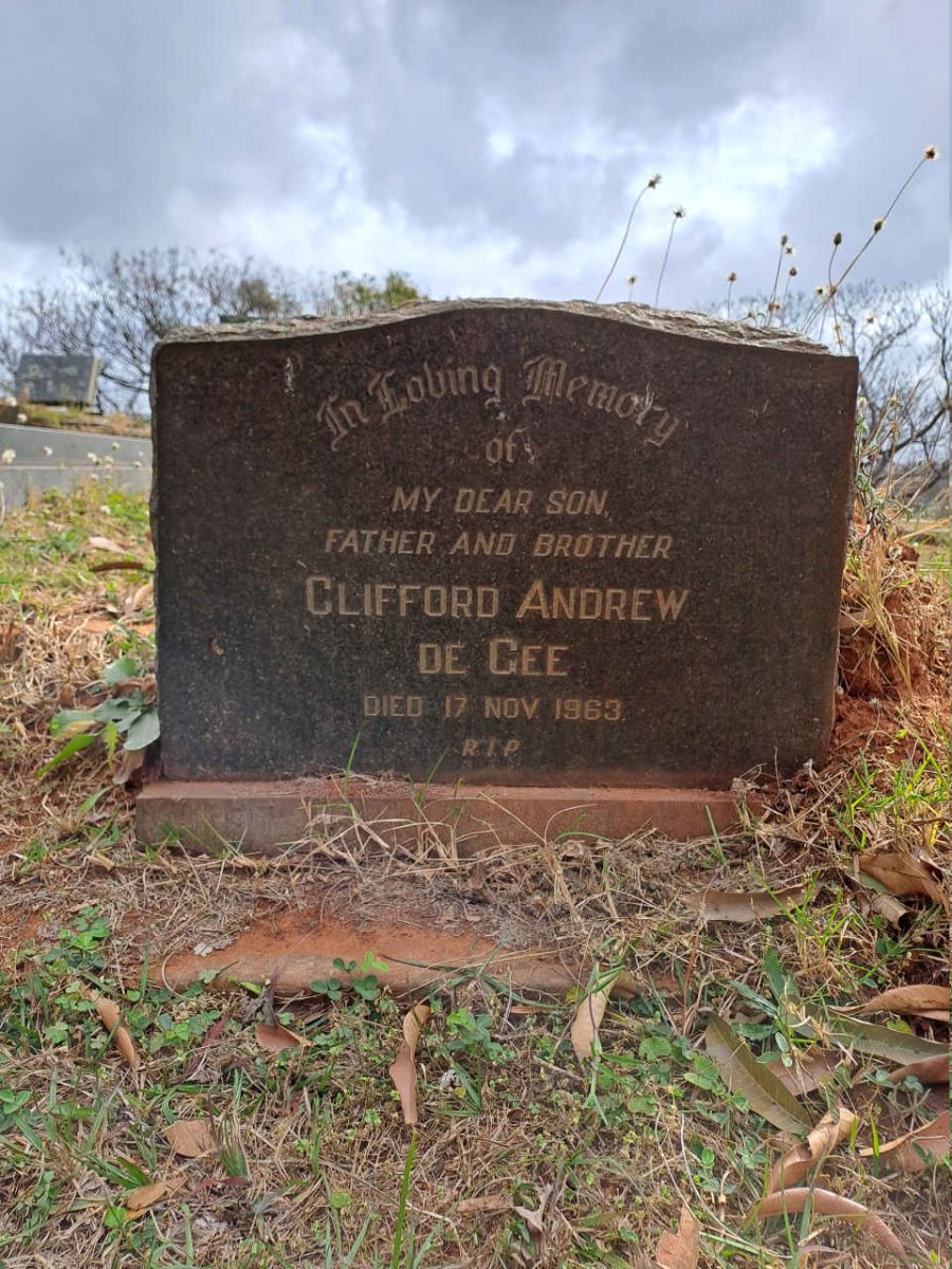GEE Clifford Andrew, de -1963