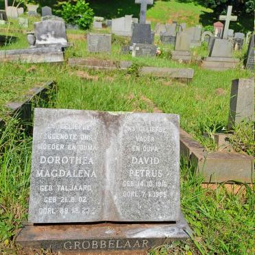 GROBBELAAR David Petrus 1916-1995 & Dorothea Magdalena nee TALJAARD 1921-1989
