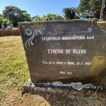 KLERK Etresia, de 1925-1957