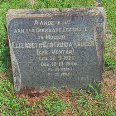 KRUGER Elizabeth Gertruida nee VENTER 1922-1949