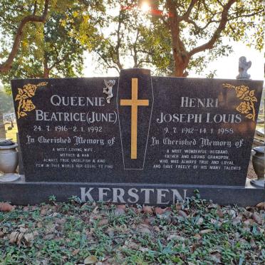 KERSTEN Henri Joseph Louis 1912-1988 & Queenie Beatrice 1916-1992