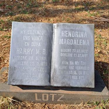 LOTZ Harry M.B. 1919-1976 & Hendrina Magdalena 1922-1981