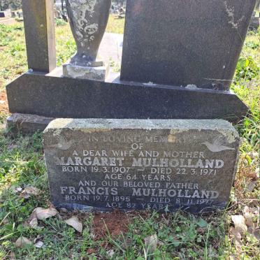 MULHOLLAND Francis 1895-1977 & Margaret 1907-1971
