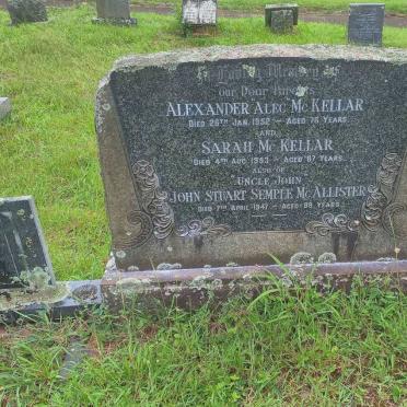 MCKELLAR Alexander -1952 :: MCKELLAR Sarah -1953 :: MCALLISTER John Stuart Semple -1947