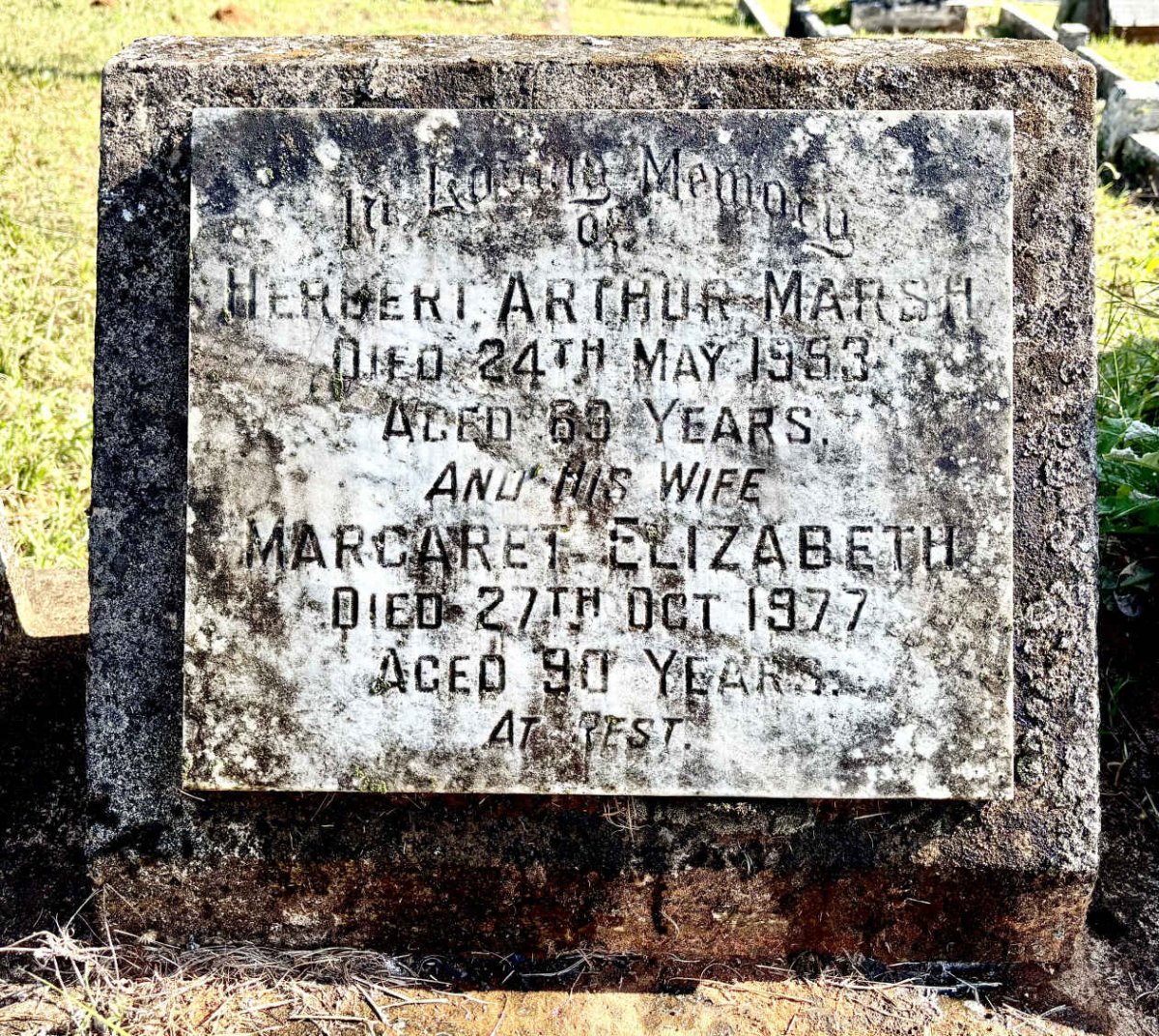 MARSH Herbert Arthur -1953 & Margaret Elizabeth -1977