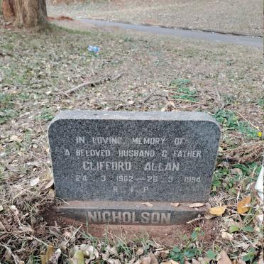NICHOLSON Clifford Allan 1962-1994