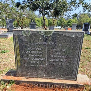 OOSTHUIZEN Gert Johannes 1926-1996 & Daphne May 1930-1996
