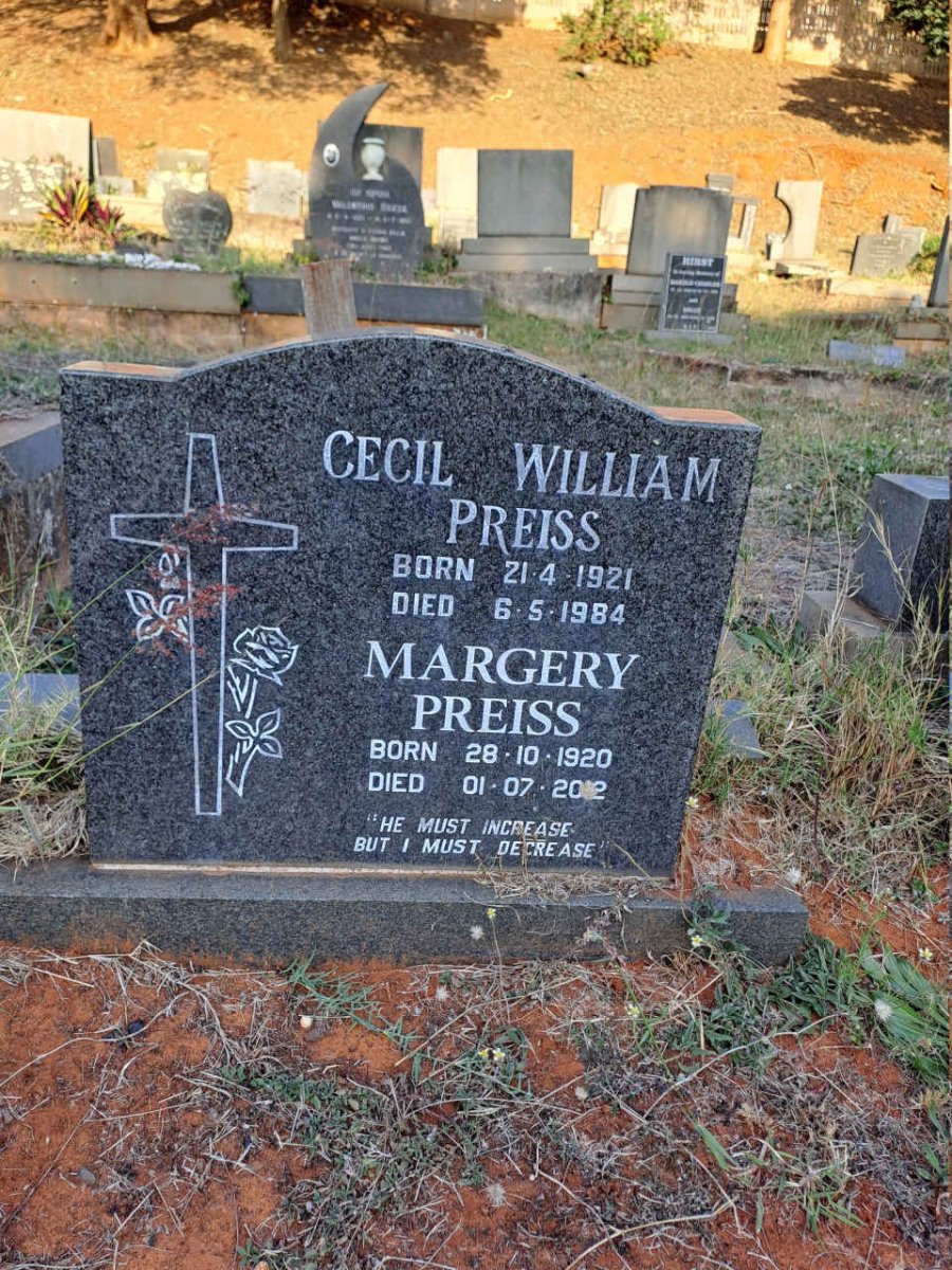 PREISS Cecil William 1921-1984 & Margery 1920-2012