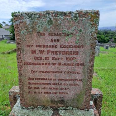 PRETORIUS M.W. 1906-1941