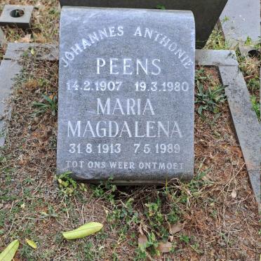 PEENS Johannes Anthonie 1907-1980 & Maria Magdalena 1913-1989