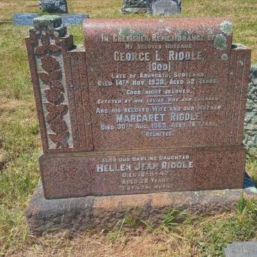 RIDDLE George L. -1938 & Margaret -1969 :: RIDDLE Hellen Jean -1947