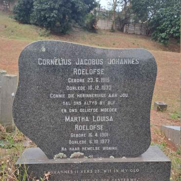 ROELOFSE Cornelius Jacobus Johannes 1915-1973 & Martha Louisa 1901-1977