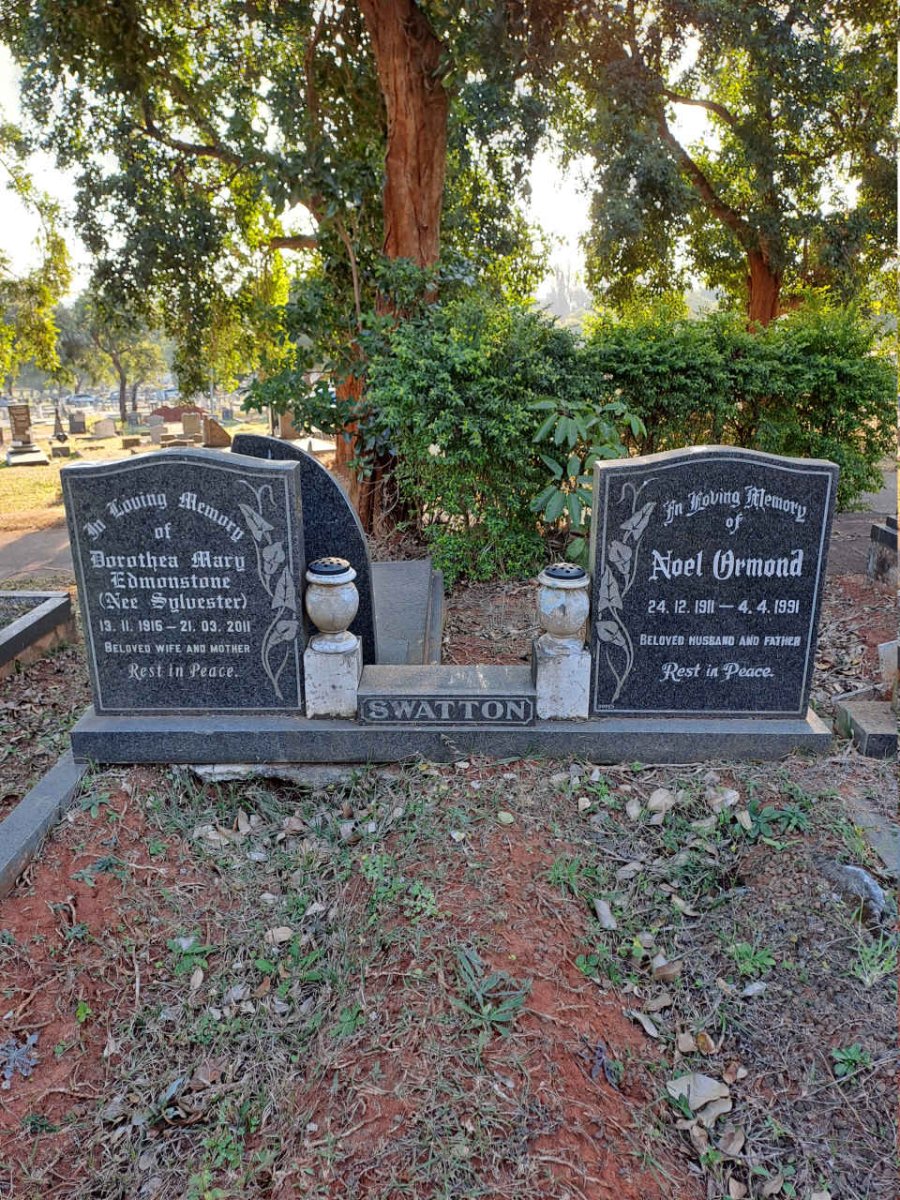 SWATTON Noel Ormond 1911-1991 & Dorothea Mary Edmonstone SYLVESTER 1916-2011