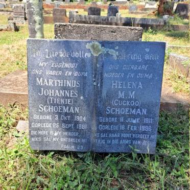 SCHOEMAN Marthinus Johannes 1904-1981 & Helena M.M. 1911-1996