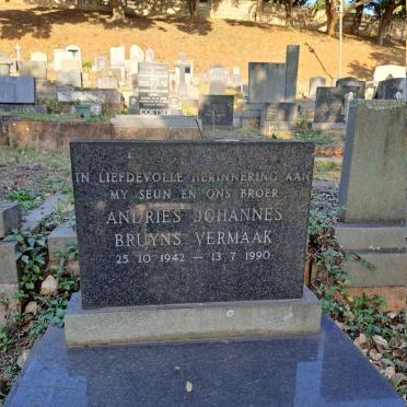VERMAAK Cornelius Johannes Gerhardus 1934-1998 :: VERMAAK Andries Johannes Bruyns 1942-1990 _2