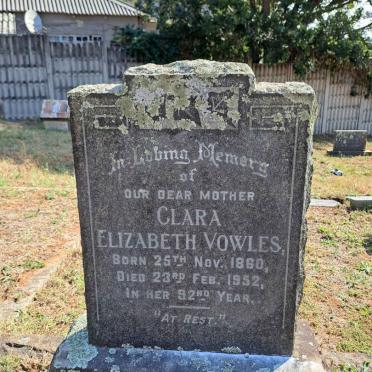 VOWLES Clara Elizabeth 1860-1952