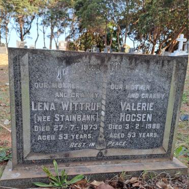 WITTRUP Lena nee STAINBANK -1973 :: HOGSEN Valerie -1988