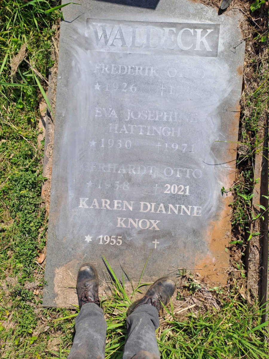 WALDECK Frederik Otto 1926-1998 :: HATTINGH Eva Josephine 1930-1971 :: WALDECK Gerhardt Otto -1958-2021 :: KNOX Karen Dianne 1955-