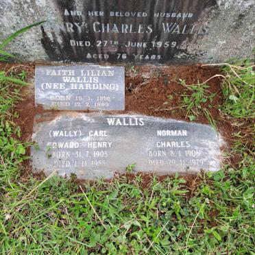 WALLIS Carl Edward Henry 1903-1985 :: WALLIS Norman Charles 1906-1979 :: Faith Lilian nee HARDING 1910-1999