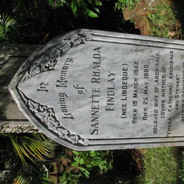 FINDLAY Sannette Rhalda nee LINDEQUE 1948-1980