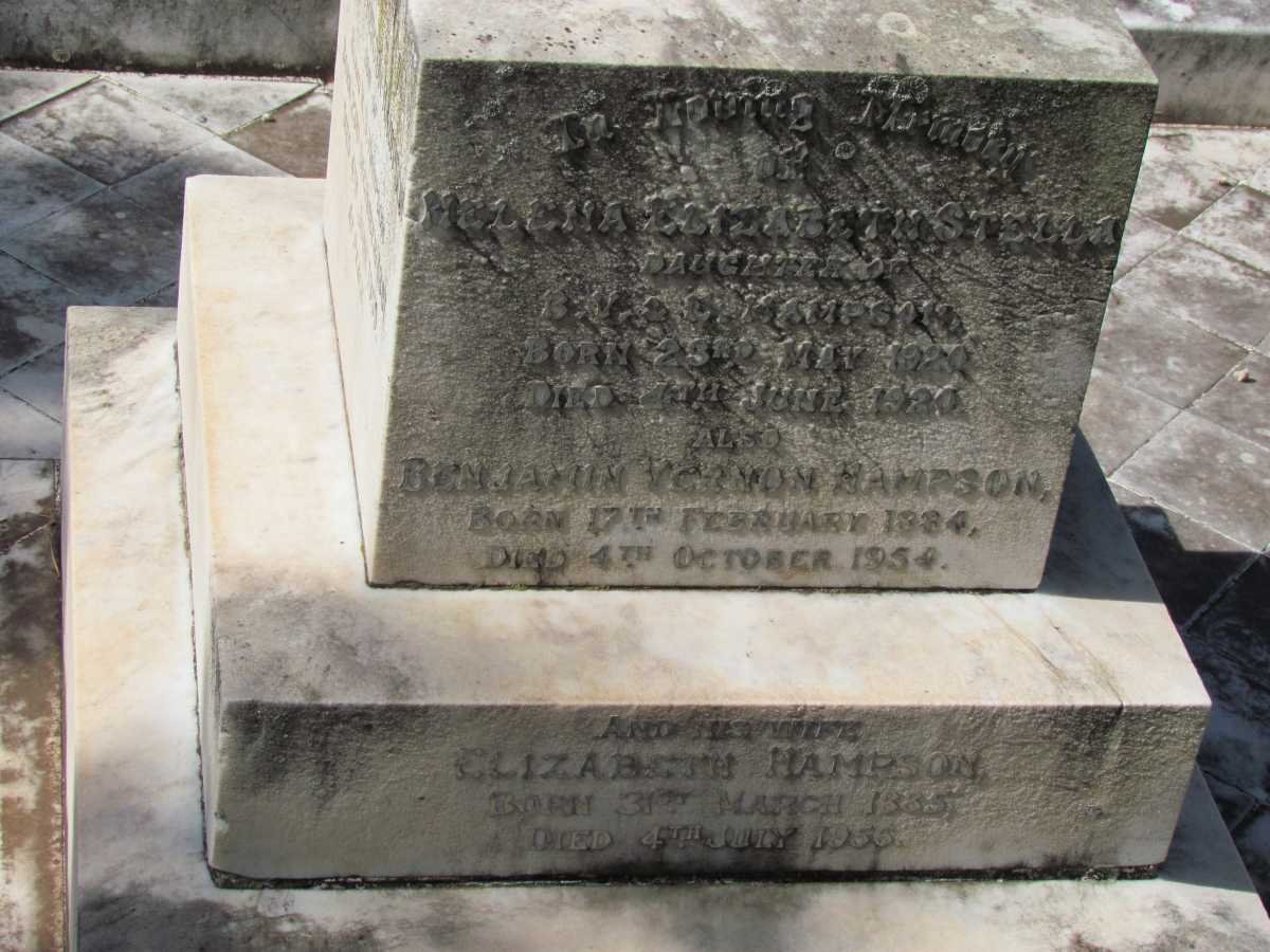 HAMPSON Helena Elizabeth Stella 1920-1920 :: HAMPSON Benjamin Vernon 1934-1954 :: HAMPSON Elizabeth 1885-1956