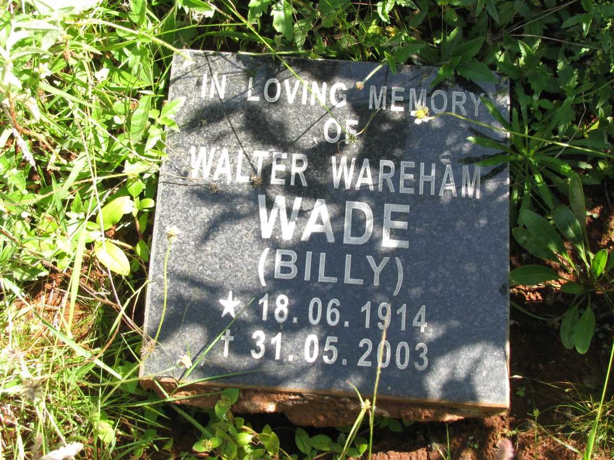 WADE Walter Wareham 1914-2003