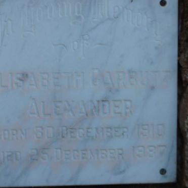 ALEXANDER Elizabeth Carbutt 1910-1987