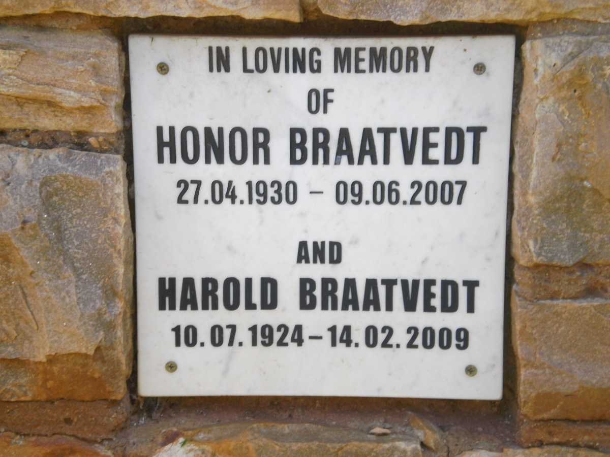 BRAATVEDT Harold 1924-2009 &amp; Honor 1930-2007