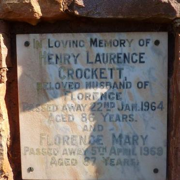 CROCKETT Henry Laurence -1964 &amp; Florence Mary -1969