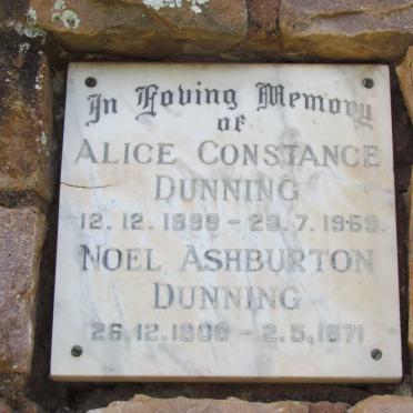 DUNNING Noel Ashburton 1900-1971 &amp;  Alice Constance 1899-1969