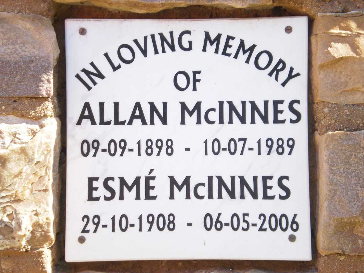 MCINNES Allan 1898-1989 &amp; Esme 1908-2006