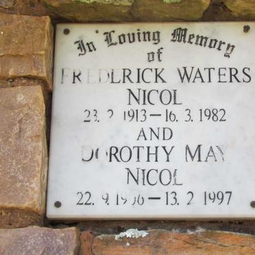NICOL Frederick Waters 1913-1982 &amp; Dorothy May 1906-1997