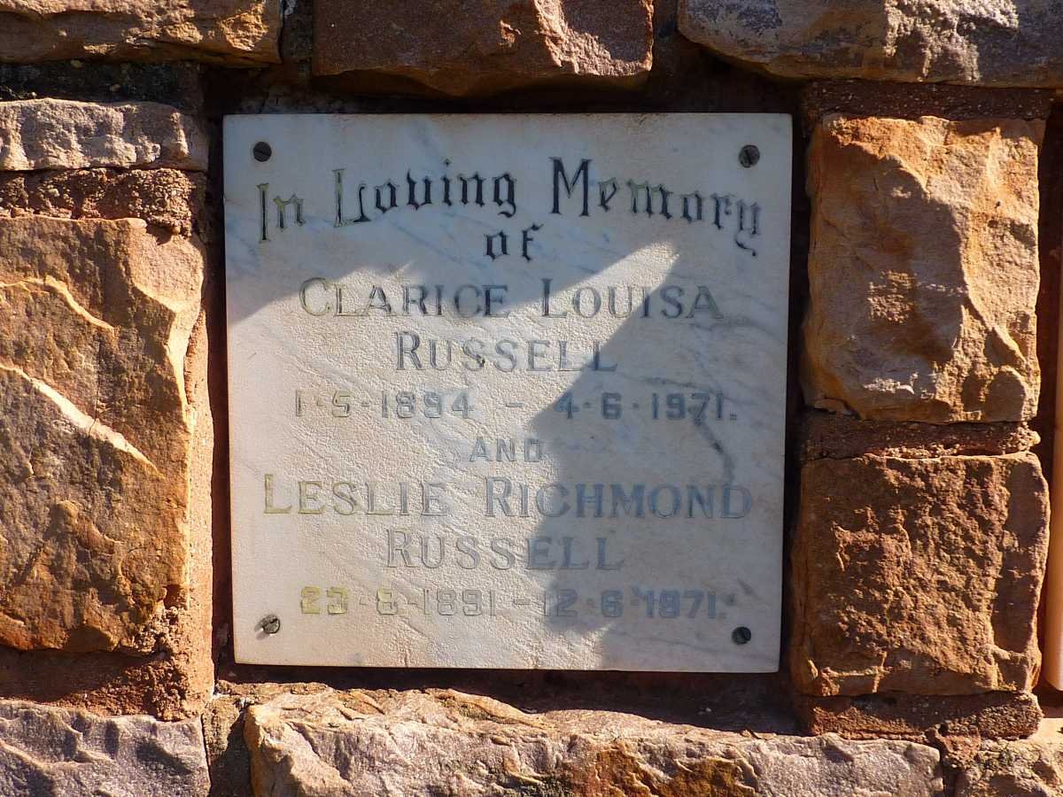RUSSELL Leslie Richmond 1891-1971 &amp; Clarice Louisa 1894-1971