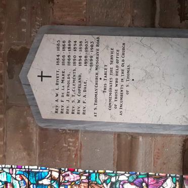12. Plaque - Record of past Rectors.