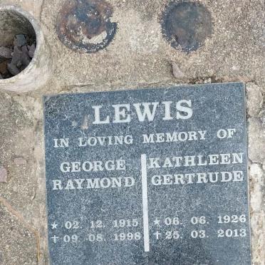 LEWIS George Raymond 1915-1998 & Kathleen Gertrude 1926-2013