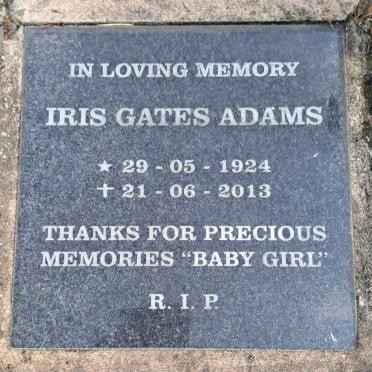 ADAMS Iris Gates 1924-2013