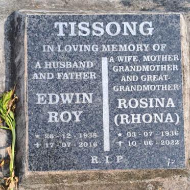 TISSONG Edwin Roy 1938-2016 & Rosina 1936-2022
