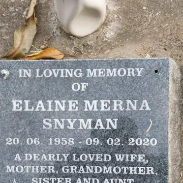 SNYMAN Elaine Merna 1958-2020