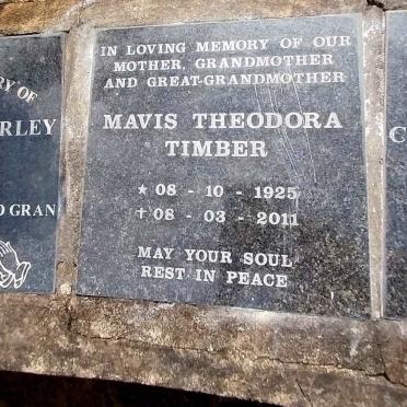 TIMBER Mavis Theodora 1925-2011