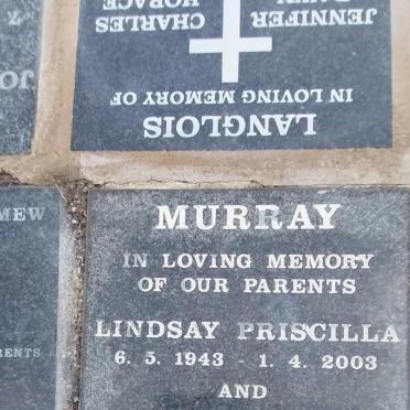MURRAY Austin George 1943-2012 & Lindsay Priscilla 1943-2003